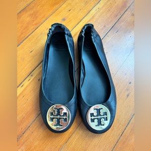 Tory Burch Black Leather Ballet Flat sz 6.5